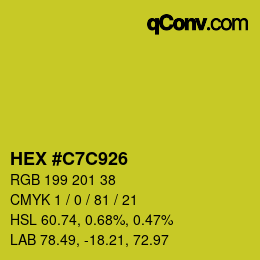 颜色代码: HEX #C7C926 | qconv.com