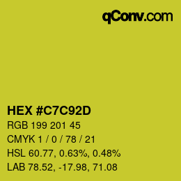 カラーコード: HEX #C7C92D | qconv.com