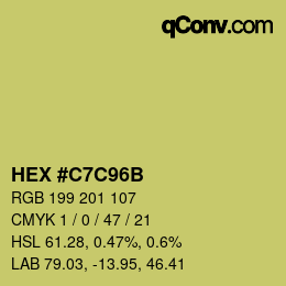 Color code: HEX #C7C96B | qconv.com