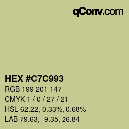 Farbcode: HEX #C7C993 | qconv.com