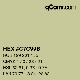 Color code: HEX #C7C99B | qconv.com