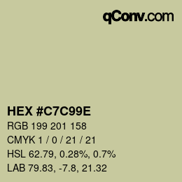 Color code: HEX #C7C99E | qconv.com