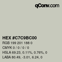 Color code: HEX #C7C9BC00 | qconv.com