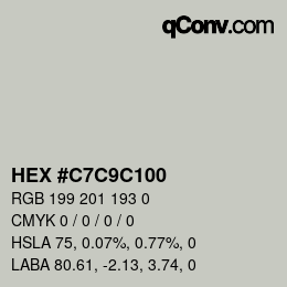 Color code: HEX #C7C9C100 | qconv.com