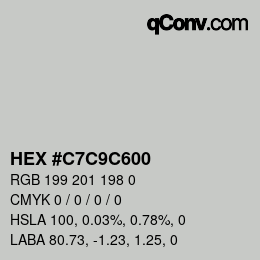 Color code: HEX #C7C9C600 | qconv.com