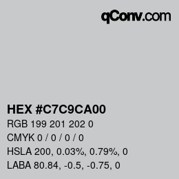 Color code: HEX #C7C9CA00 | qconv.com