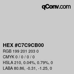 Código de color: HEX #C7C9CB00 | qconv.com