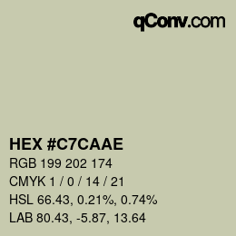 Color code: HEX #C7CAAE | qconv.com