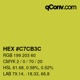 Color code: HEX #C7CB3C | qconv.com