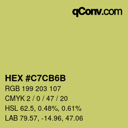 Color code: HEX #C7CB6B | qconv.com