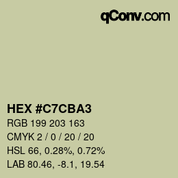 Color code: HEX #C7CBA3 | qconv.com