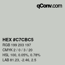 カラーコード: HEX #C7CBC5 | qconv.com