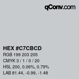 Código de color: HEX #C7CBCD | qconv.com