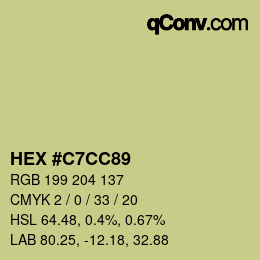 Color code: HEX #C7CC89 | qconv.com
