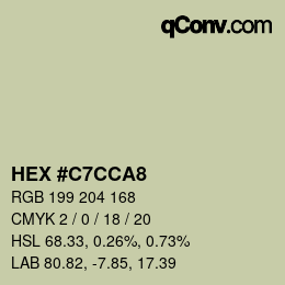 Color code: HEX #C7CCA8 | qconv.com