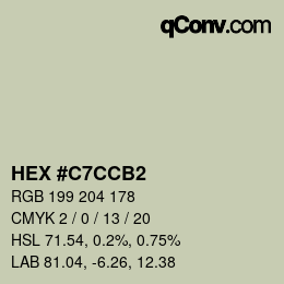 Farbcode: HEX #C7CCB2 | qconv.com