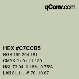カラーコード: HEX #C7CCB5 | qconv.com
