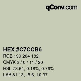 Color code: HEX #C7CCB6 | qconv.com