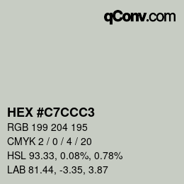 Color code: HEX #C7CCC3 | qconv.com