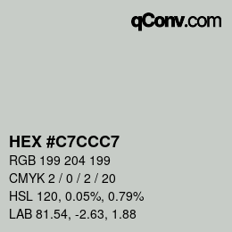 Color code: HEX #C7CCC7 | qconv.com
