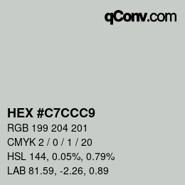 Color code: HEX #C7CCC9 | qconv.com