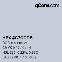 颜色代码: HEX #C7CCDB | qconv.com