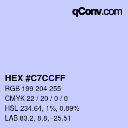 Color code: HEX #C7CCFF | qconv.com