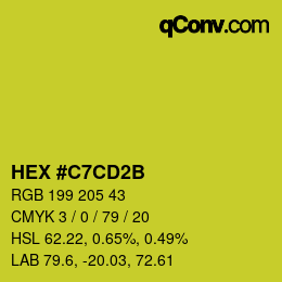 Color code: HEX #C7CD2B | qconv.com