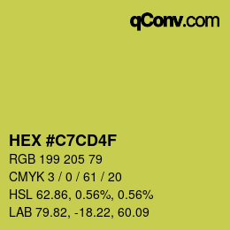 Color code: HEX #C7CD4F | qconv.com