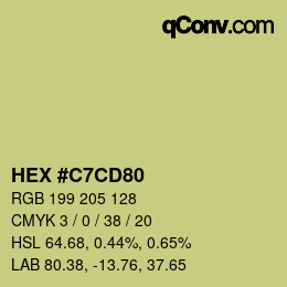 Color code: HEX #C7CD80 | qconv.com