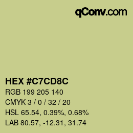 Color code: HEX #C7CD8C | qconv.com