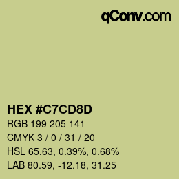 Color code: HEX #C7CD8D | qconv.com