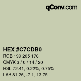 Color code: HEX #C7CDB0 | qconv.com