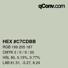 Color code: HEX #C7CDBB | qconv.com