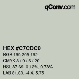 Color code: HEX #C7CDC0 | qconv.com