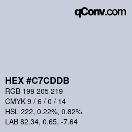 颜色代码: HEX #C7CDDB | qconv.com