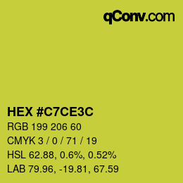 Color code: HEX #C7CE3C | qconv.com