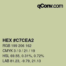 颜色代码: HEX #C7CEA2 | qconv.com