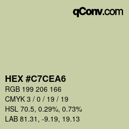 カラーコード: HEX #C7CEA6 | qconv.com
