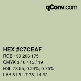 Color code: HEX #C7CEAF | qconv.com