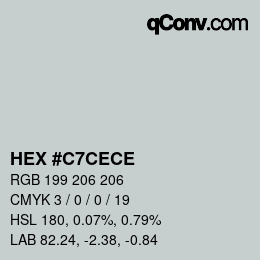 Color code: HEX #C7CECE | qconv.com