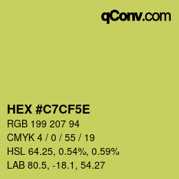 カラーコード: HEX #C7CF5E | qconv.com