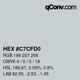 Farbcode: HEX #C7CFD0 | qconv.com