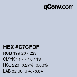 Color code: HEX #C7CFDF | qconv.com