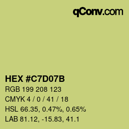 Color code: HEX #C7D07B | qconv.com