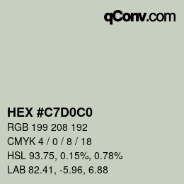 Color code: HEX #C7D0C0 | qconv.com