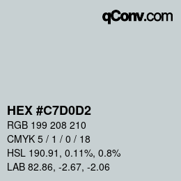 カラーコード: HEX #C7D0D2 | qconv.com