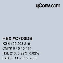 颜色代码: HEX #C7D0DB | qconv.com