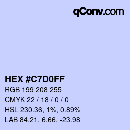 カラーコード: HEX #C7D0FF | qconv.com