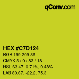 Farbcode: HEX #C7D124 | qconv.com